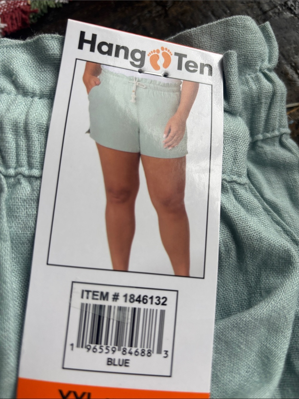 NWT…Hang Ten Women's Seafoam blue High-Waist Drawstring Shorts - Picture 5 of 5